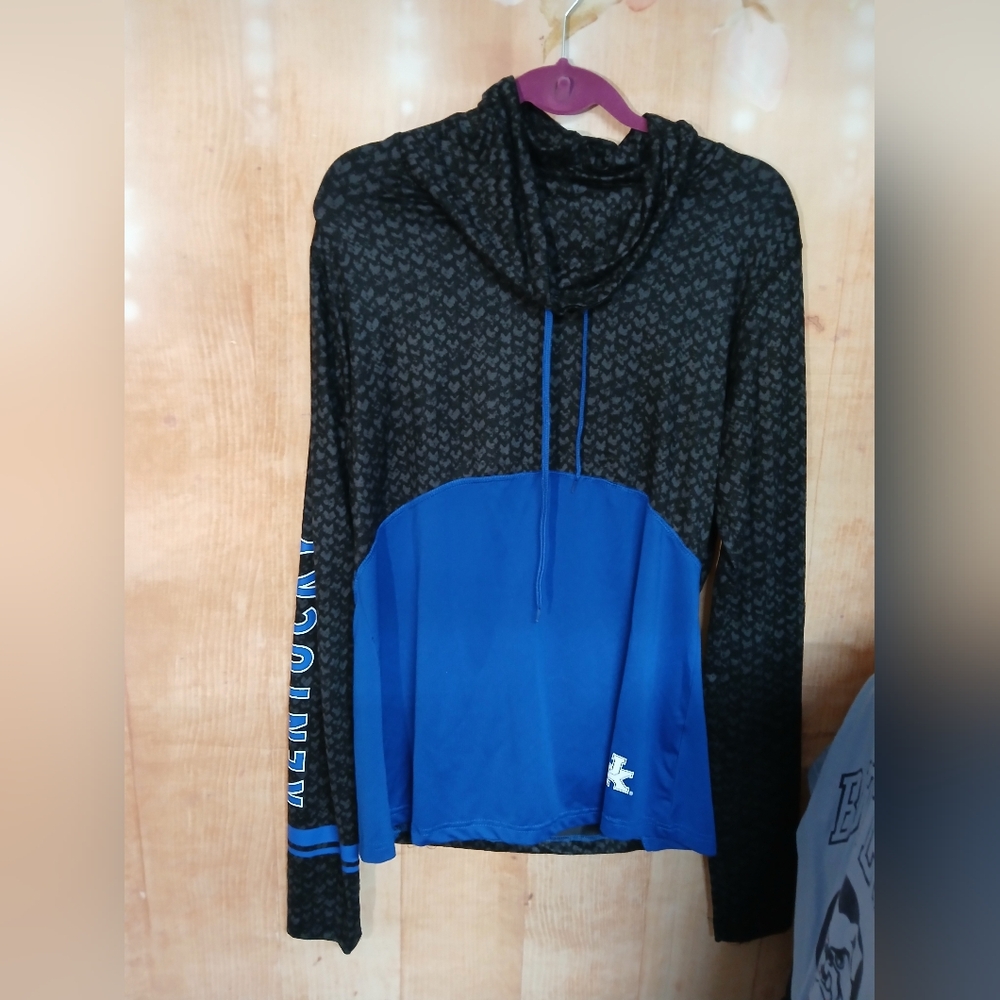 Colosseum Blue and Black Cowlneck Sweater Kentucky